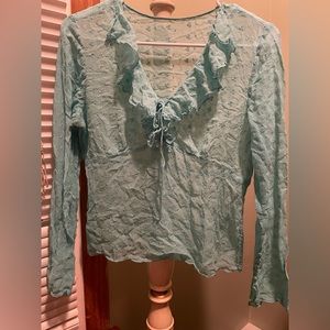 Beautiful blue see-through blouse!
